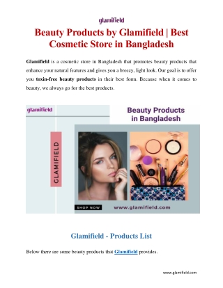 Makeup Products by Glamifield - Best Cosmetic Store in Bangladesh