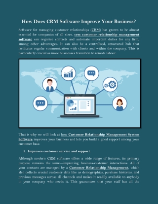 How Does CRM Software Improve Your Business