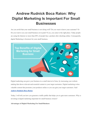 Digital Marketing Is Important For Small Businesses