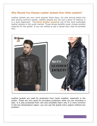 Why Should You Choose Leather Jackets Over Other Jackets