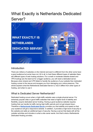 What Exactly is Netherlands Dedicated Server_