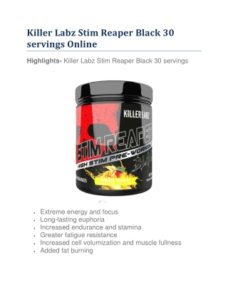 Killer Labz Stim Reaper Black 30 servings Online
