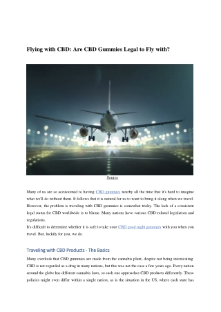 Is it Okay to Carry CBD Gummies on a Plane?