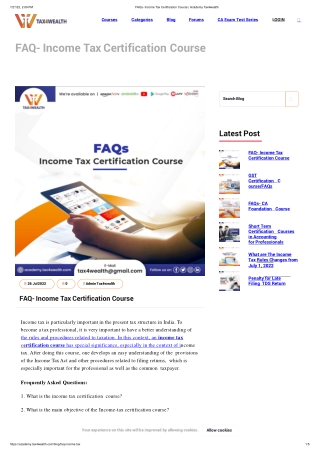 FAQs- Income Tax Certification Course _ Academy Tax4wealth