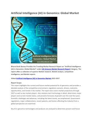 Artificial Intelligence (AI) in Genomics, Global Market