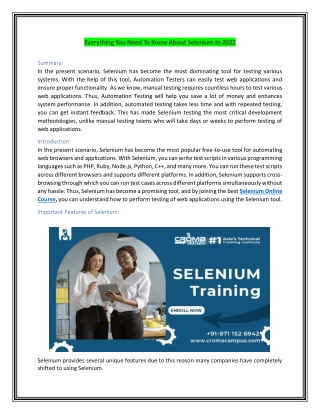 Everything You Need To Know About Selenium In 2022