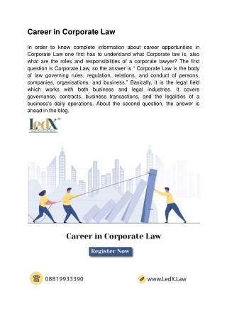 Career in Corporate Law