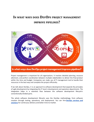 In what ways does DevOps project management improve pipelines?