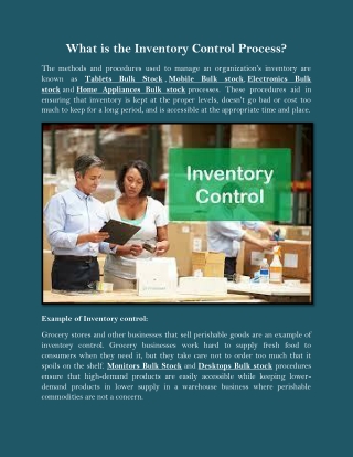 What is the Inventory Control Process