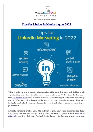 Tips for LinkedIn Marketing in 2022