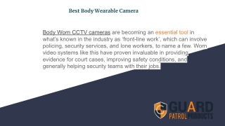 Best Body Wearable Cameras