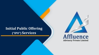 IPO Advisory Services by Affluence Advisory Pvt Ltd