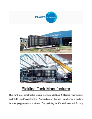 Pickling Tank india