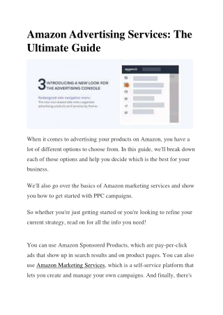 Amazon Advertising Services The Ultimate Guide