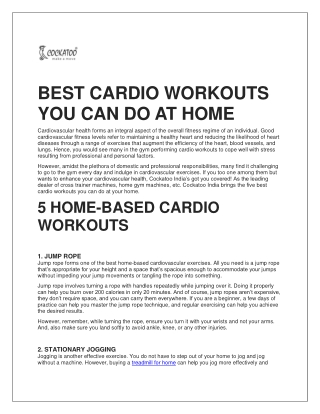 BEST CARDIO WORKOUTS YOU CAN DO AT HOME