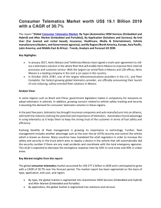 Consumer Telematics Market