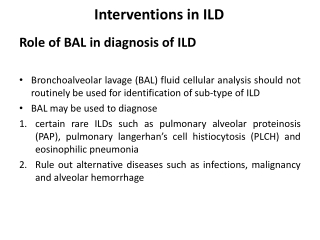 Role of BAL in diagnosis of ILD Part 6 Dr. Sheetu singh