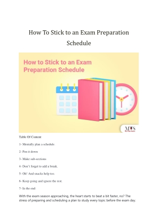 How To Stick to an Exam Preparation Schedule