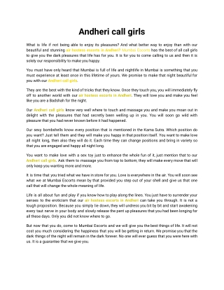 Andheri call girls