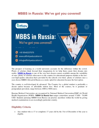 MBBS in Russia_We’ve got you covered!