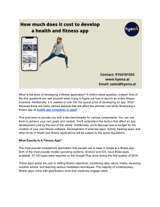How Much Does it Cost to develop a Health and Fitness app like Fitbit