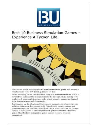 Best 10 Business Simulation Games – Experience A Tycoon Life