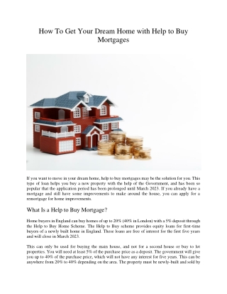 How To Get Your Dream Home with Help to Buy Mortgages