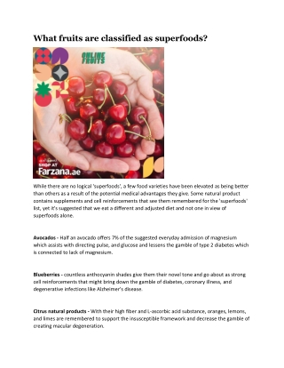 What fruits are classified as superfoods