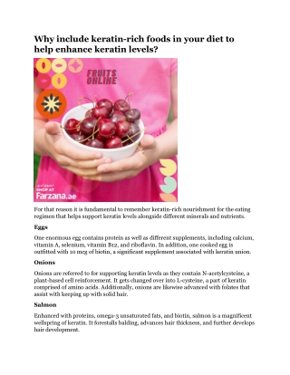 Why include keratin-rich foods in your diet to help enhance keratin levels
