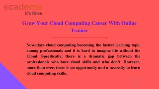 Grow Your Cloud Computing Career With Online Trainer