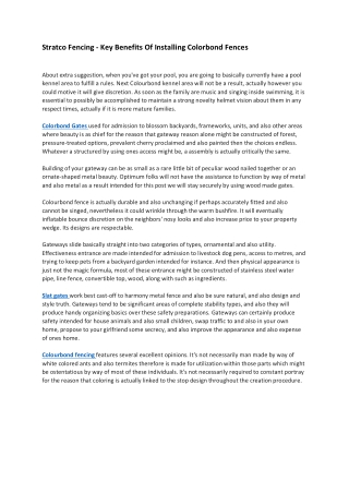 Stratco Fencing - Key Benefits Of Installing Colorbond Fences