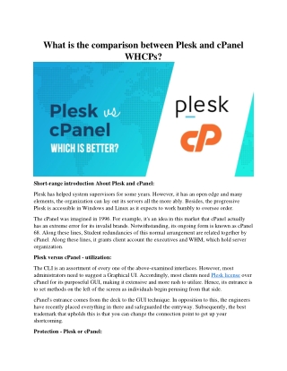 What is the comparison between Plesk and cPanel WHCPs