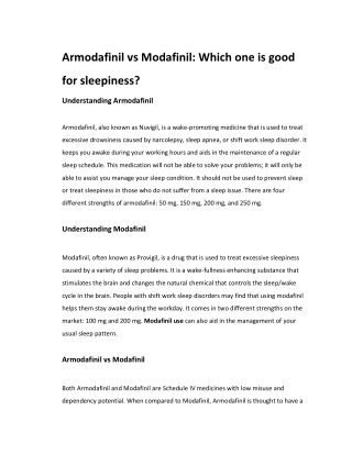 Armodafinil vs Modafinil- Which one is good for sleepiness (1)