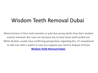 Wisdom Teeth Removal Dubai