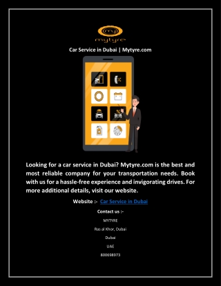 Car Service in Dubai | Mytyre.com