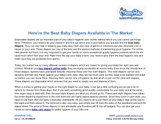 Here’re the Best Baby Diapers Available in The Market