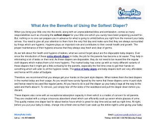What Are the Benefits of Using the Softest Diaper