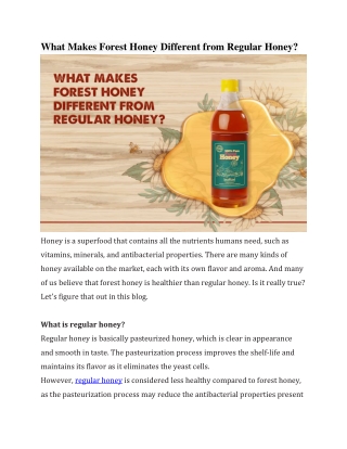 What Makes Forest Honey Different from Regular Honey