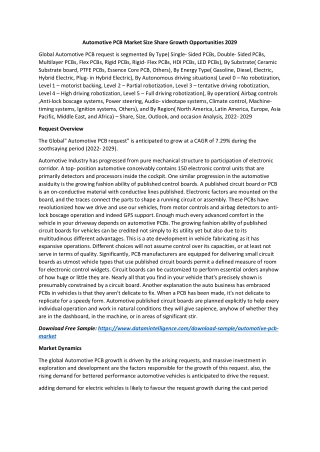 Automotive PCB Market Size Share Growth Opportunities 2029