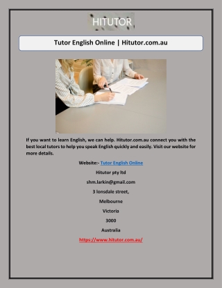 Tutor English Online | Hitutor.com.au