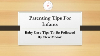 Parenting Tips For Infants