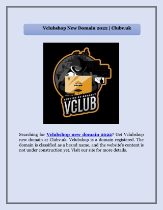 Vclubshop New Domain 2022 | Clubv.uk