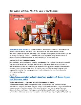 How Custom Gift Boxes Affect the Sales of Your Business