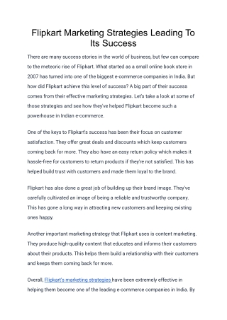 Flipkart Marketing Strategies Leading To Its Success (1)