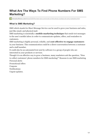 What Are The Ways To Find Phone Numbers For SMS Marketing