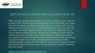 Best Iphone 6s Screen Replacement Near Me  Mobilerepairfactory.com.au