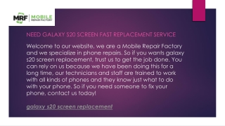 Need Galaxy S20 Screen Fast Replacement Service  Mobilerepairfactory.com.au