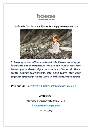 Leadership Emotional Intelligence Training