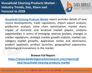 Household Cleaning Products Market Analysis, Demand, Strategies, Forecast  including covid19 Impact