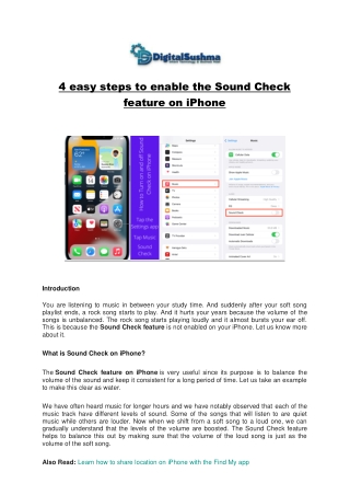 4 easy steps to enable the Sound Check feature on iPhone